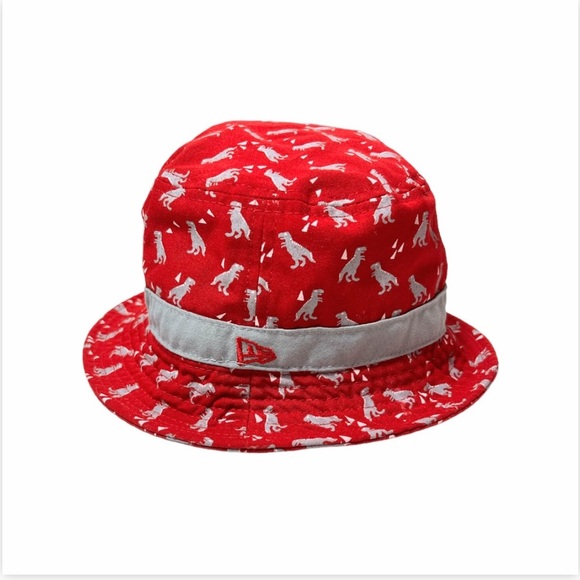 Wisconsin Badgers Red New Era Infant Bucket Hat With Allover Dinosaur Print - Picture 2 of 9